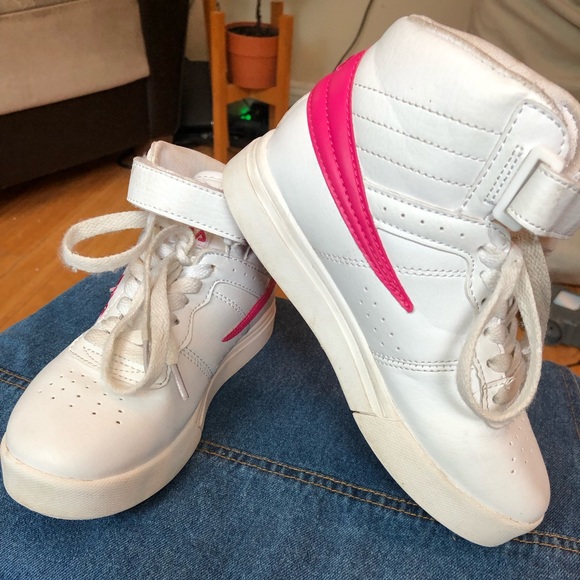 white and pick girls sneakers - Picture 5 of 5